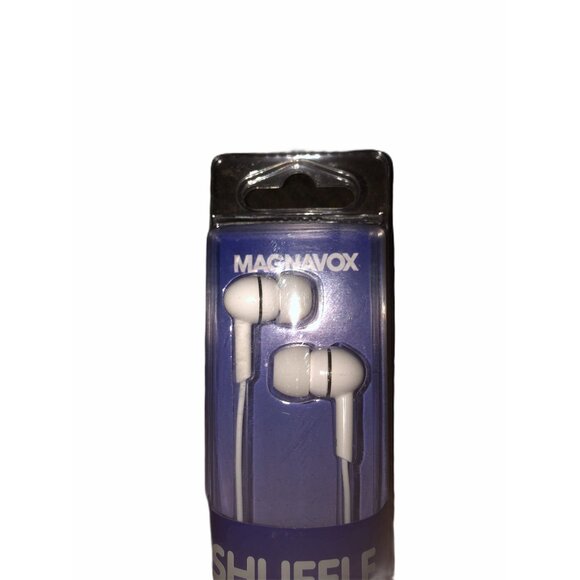 Magnavox Shuffle In Ear Headphones Clear Bass White Great Sound 8.6mm Drivers - Picture 2 of 4